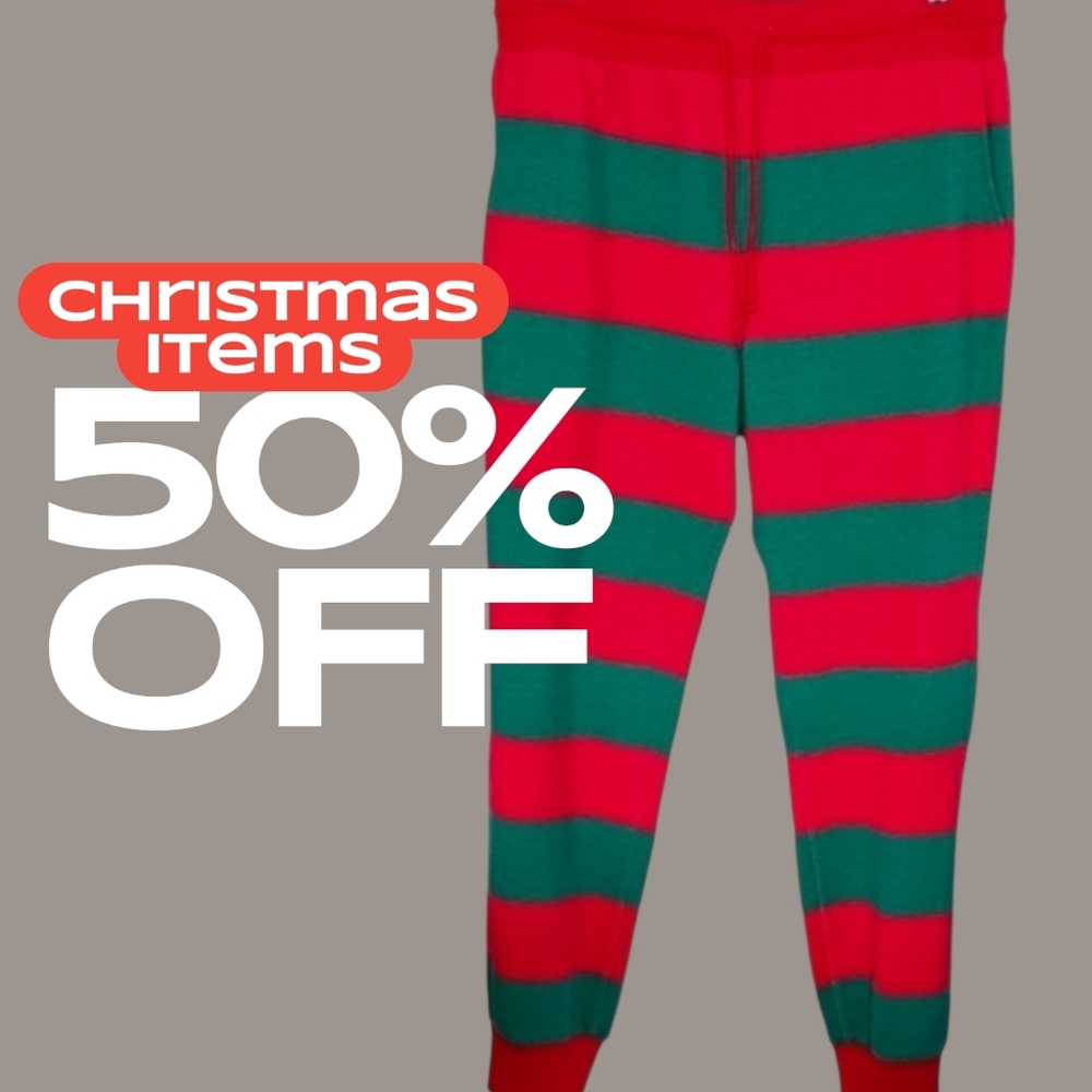 Target Christmas Santa Elf Sweatpants Joggers with Pockets men's large